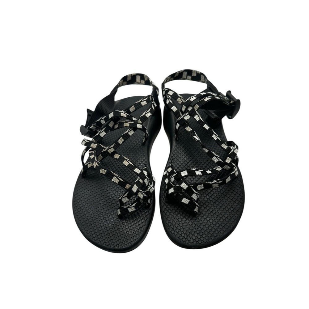 Chaco Z/Cloud Women’s Size 9 Black White Strappy Hiking Sport Sandals Trail